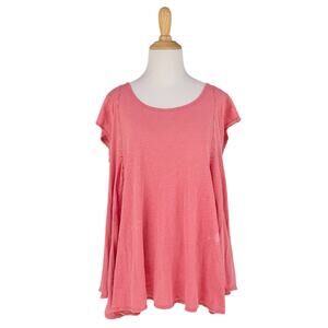 WE THE FREE Sylvia Oversized Worn-In Linen Swing Tee w/ Bleach Spots Size XS